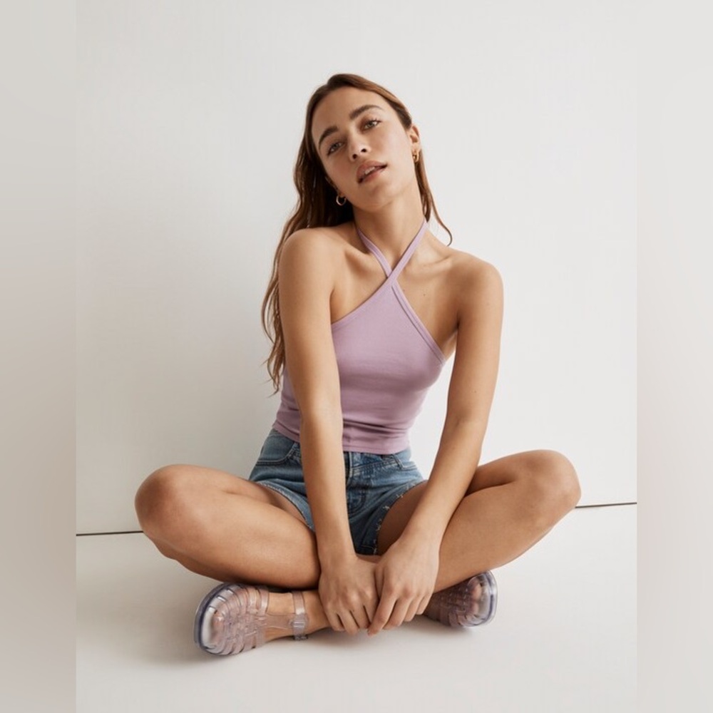 Madewell Supima Rib Halter Tank Top - Picture 2 of 10